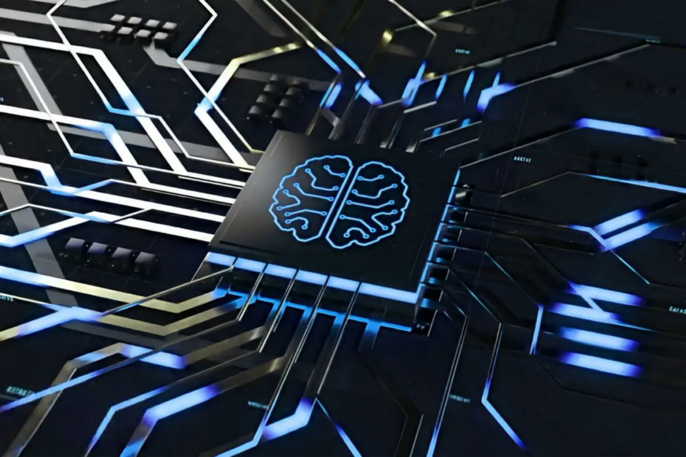 Microprocesseur Microprocesseur lumineux avec cerveau bleu au centre, image qui illustre le rôle du RAG en intelligence artificielle pour connecter données et raisonnement.